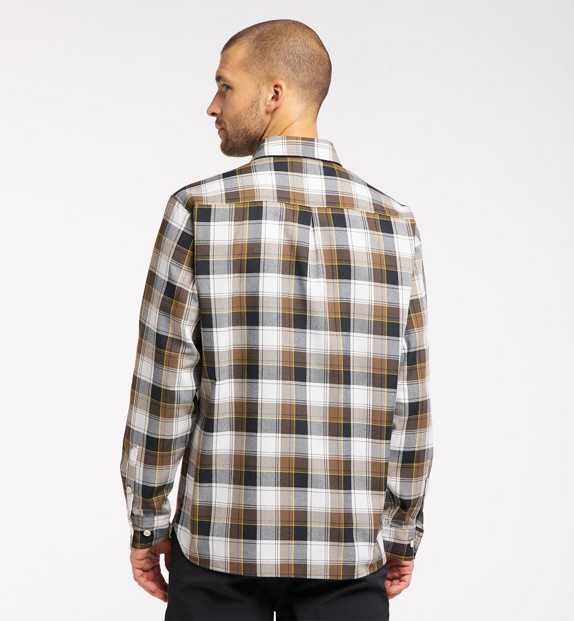 Haglöfs Mens Tarn Flannell Shirts Brown/Black New Zealand 92465NROC